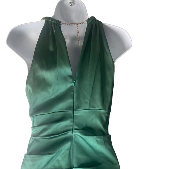Cache Women's Size 2 XS Green Chain Neck Ruched Mermaid Formal Evening Dress - Picture 4 of 13